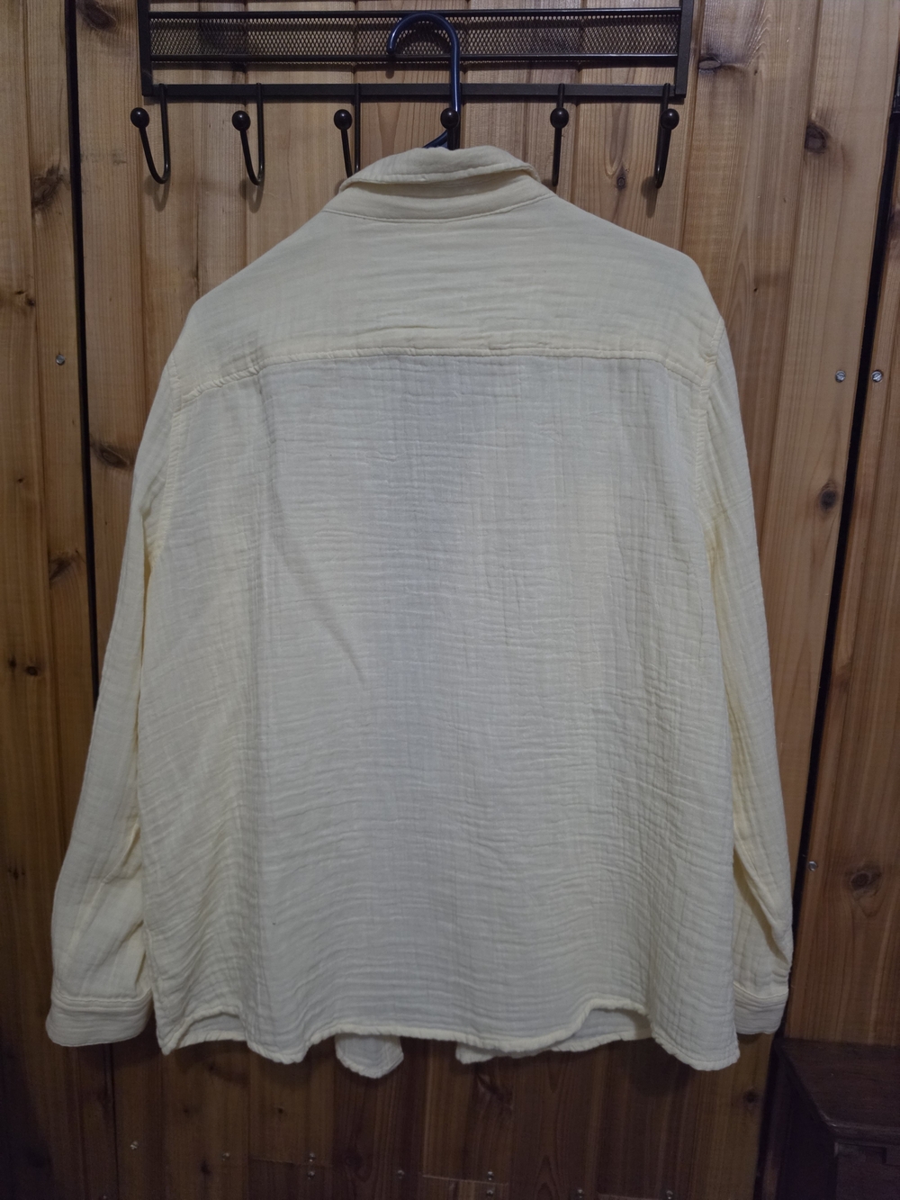 a.n.a a new approach -Very Bright Light Yellow Crinkled Gauze Button-Down Shirt - Picture 9 of 11